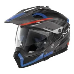 NOLAN Casque Cross Over N70-2 X EARTHQUAKE N-COM N7X000583048 | Noir Mat/rouge/bleu