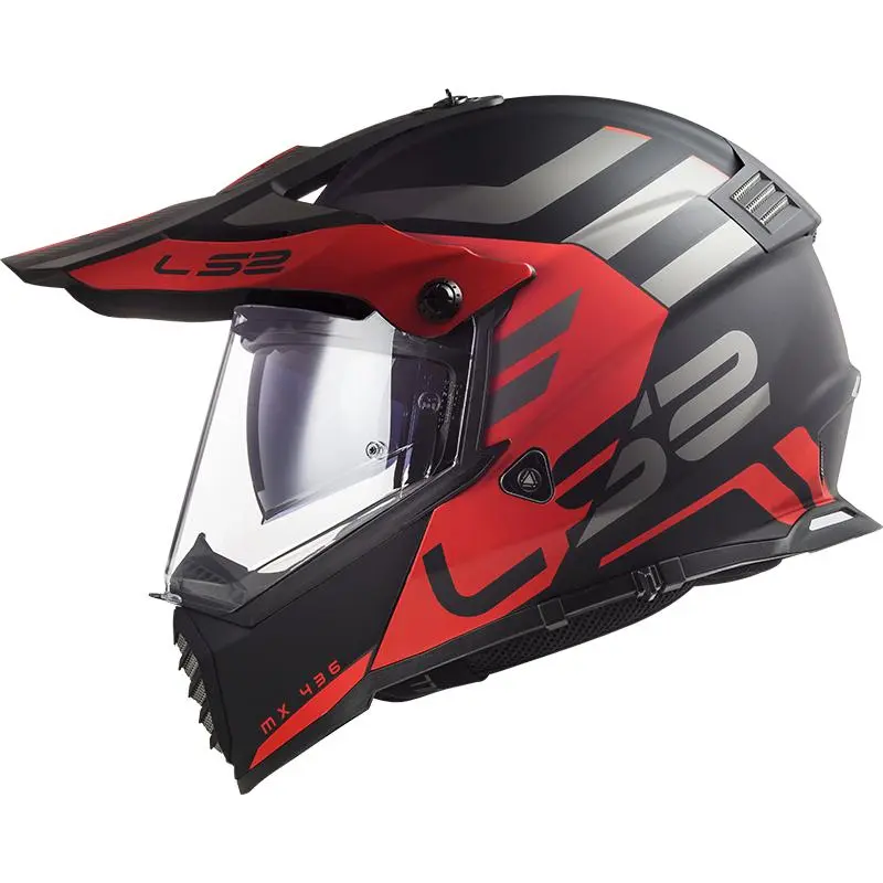 LS2 Casque MX436 PIONNER EVO ADVENTURER 404364031 | Noir Mat/rouge 2 LS2 Casque MX436 PIONNER EVO ADVENTURER 404364031 | Noir Mat/rouge – Image 2
