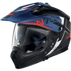 NOLAN Casque Cross Over N70 2 X Bungee N-com N702XB 038 | Noir Mat / Bleu Rouge