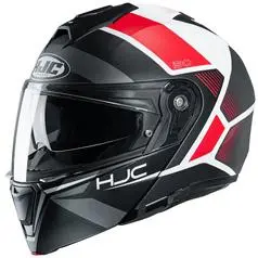 HJC Casque I90 HOLLEN MC1SF 153571 | Gris/Blanc/Rouge