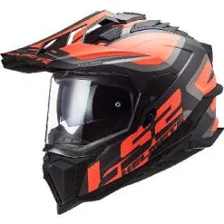 LS2 Casque Cross MX701 EXPLORER ALTER 407012152 | Noir Mat/orange Fluo
