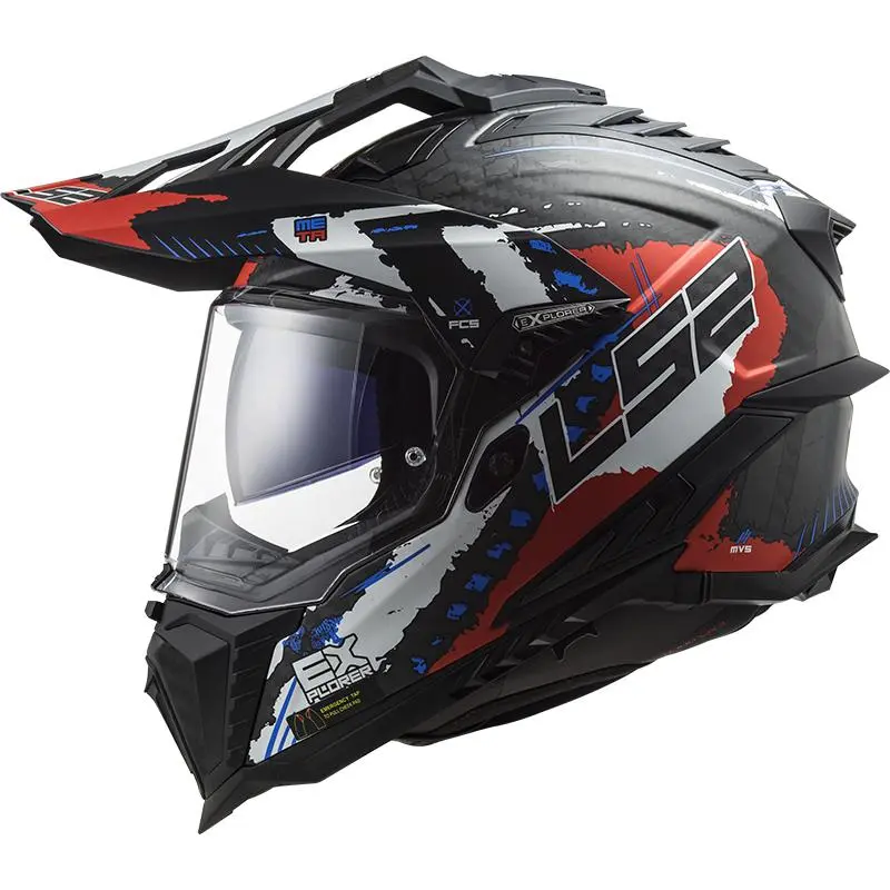 LS2 Casque MX701 EXPLORER CARBON EXTEND 467017031 | Rouge Noir Mat 2 LS2 Casque MX701 EXPLORER CARBON EXTEND 467017031 | Rouge Noir Mat – Image 2