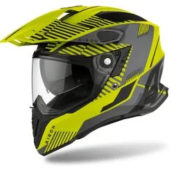 AIROH CASQUE CROSSOVER COMMANDER BOOST CMM39 | Jaune Mat Gris | Unisexe
