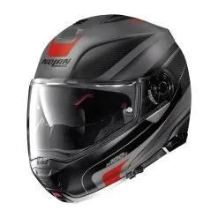 NOLAN Casque N100-5 ORBITER N-COM N15000536068 | Noir Mat/gris/rouge