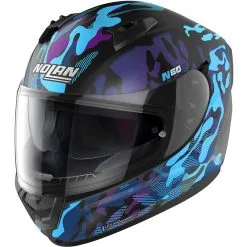 NOLAN Casque N60-6 FOXTROT N66000591035 | Noir Mat/bleu/violet