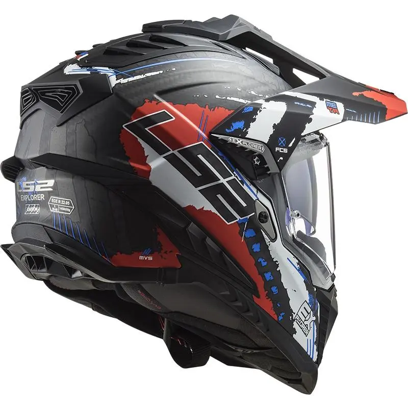 LS2 Casque MX701 EXPLORER CARBON EXTEND 467017031 | Rouge Noir Mat 3 LS2 Casque MX701 EXPLORER CARBON EXTEND 467017031 | Rouge Noir Mat – Image 3