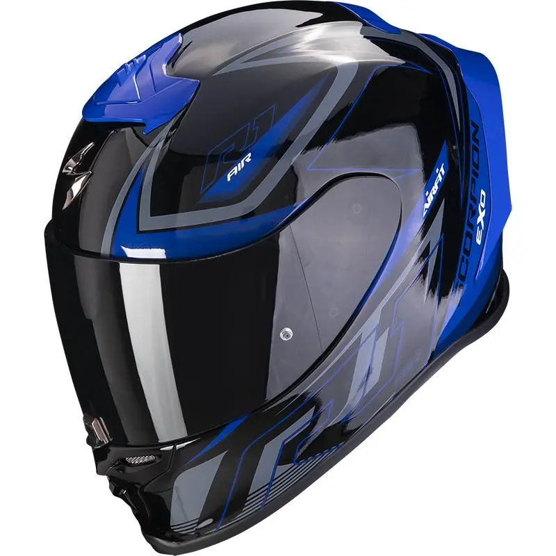 SCORPION Casque EXO-R1 EVO AIR GAZ 110-373-307 | Noir Métal/bleu 1 SCORPION Casque EXO-R1 EVO AIR GAZ 110-373-307 | Noir Métal/bleu