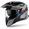 AIROH CASQUE CROSSOVER COMMANDER SKILL CMSK81 | NOIR GRIS MAT Glossy
