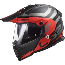 LS2 Casque MX436 PIONNER EVO ADVENTURER 404364031 | Noir Mat/rouge