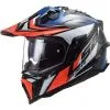 LS2 Casque Cross MX701 EXPLORER CARBON FOCUS 407016226 | Bleu/blanc/rouge