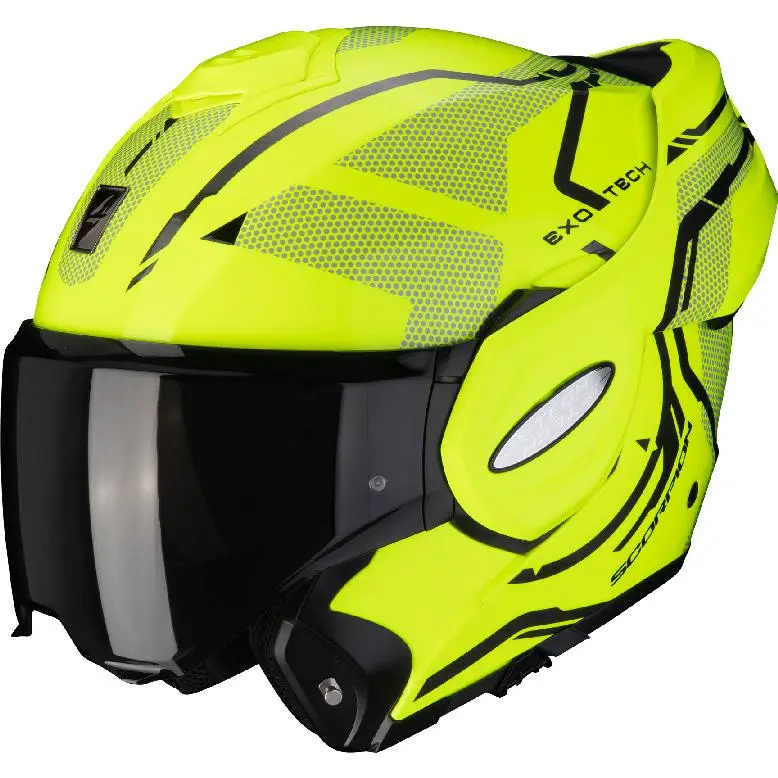 SCORPION Casque EXO-TECH SQUARE 18-348-189 | Jaune Fluo/noir 2 SCORPION Casque EXO-TECH SQUARE 18-348-189 | Jaune Fluo/noir – Image 2