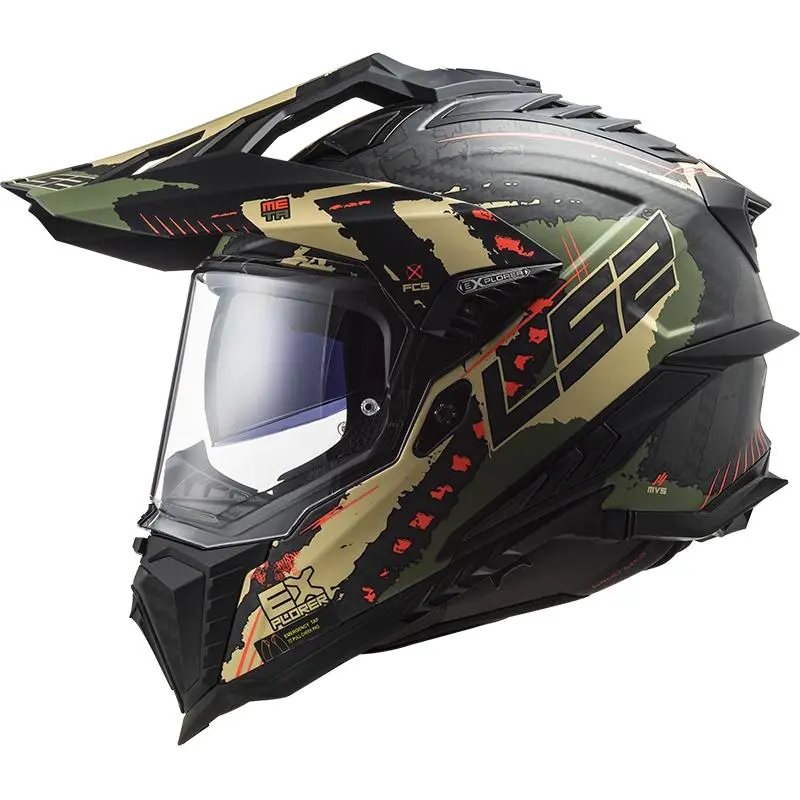 LS2 Casque MX701 EXPLORER CARBON EXTEND 467017061 | Vert Militaire Mat 2 LS2 Casque MX701 EXPLORER CARBON EXTEND 467017061 | Vert Militaire Mat – Image 2