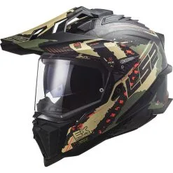 LS2 Casque MX701 EXPLORER CARBON EXTEND 407017061 | Military Mat Vert