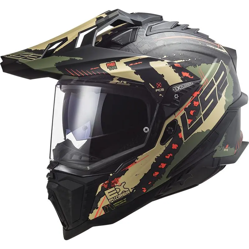 LS2 Casque MX701 EXPLORER CARBON EXTEND 467017061 | Vert Militaire Mat 1 LS2 Casque MX701 EXPLORER CARBON EXTEND 467017061 | Vert Militaire Mat